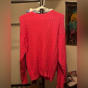 Women’s Red Cable Knit Sweater